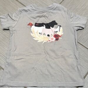 Gray T-Shirt with Animal Print